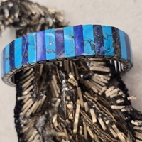 turkis-lapis-lazuli-strek-armbaand-elastkarmbaand-vintage